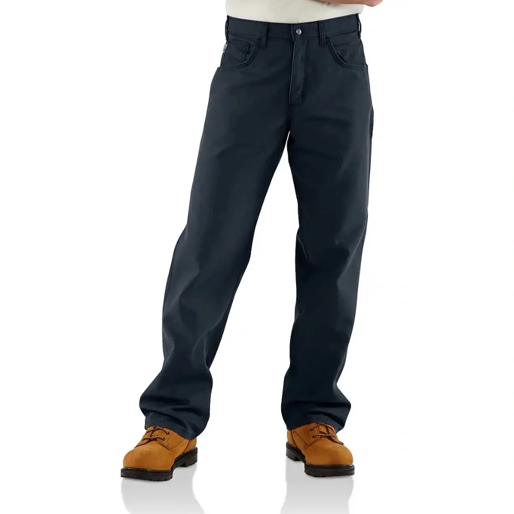 CARHARTT FLAME-RESISTANT MIDWEIGHT NAVY CANVAS PANT-LOOSE FIT 36 X 30